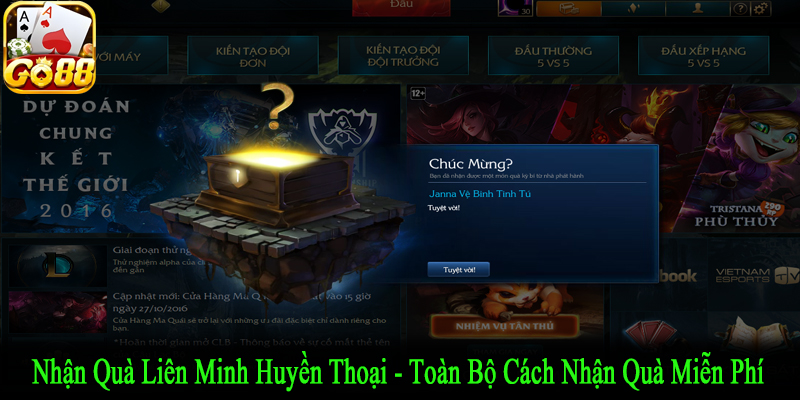 nhận quà liên minh huyền thoại
